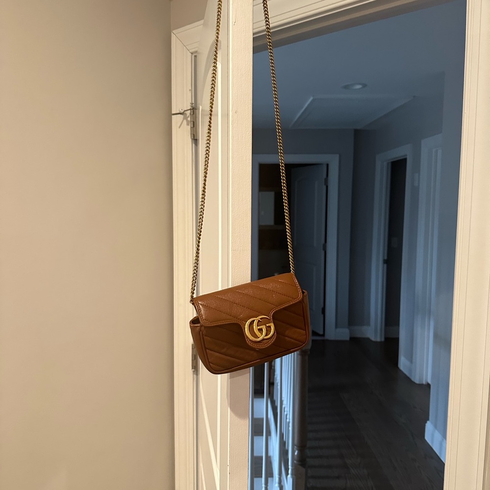 Brown Quilted Leather Crossbody Bag - Picture 4 of 6